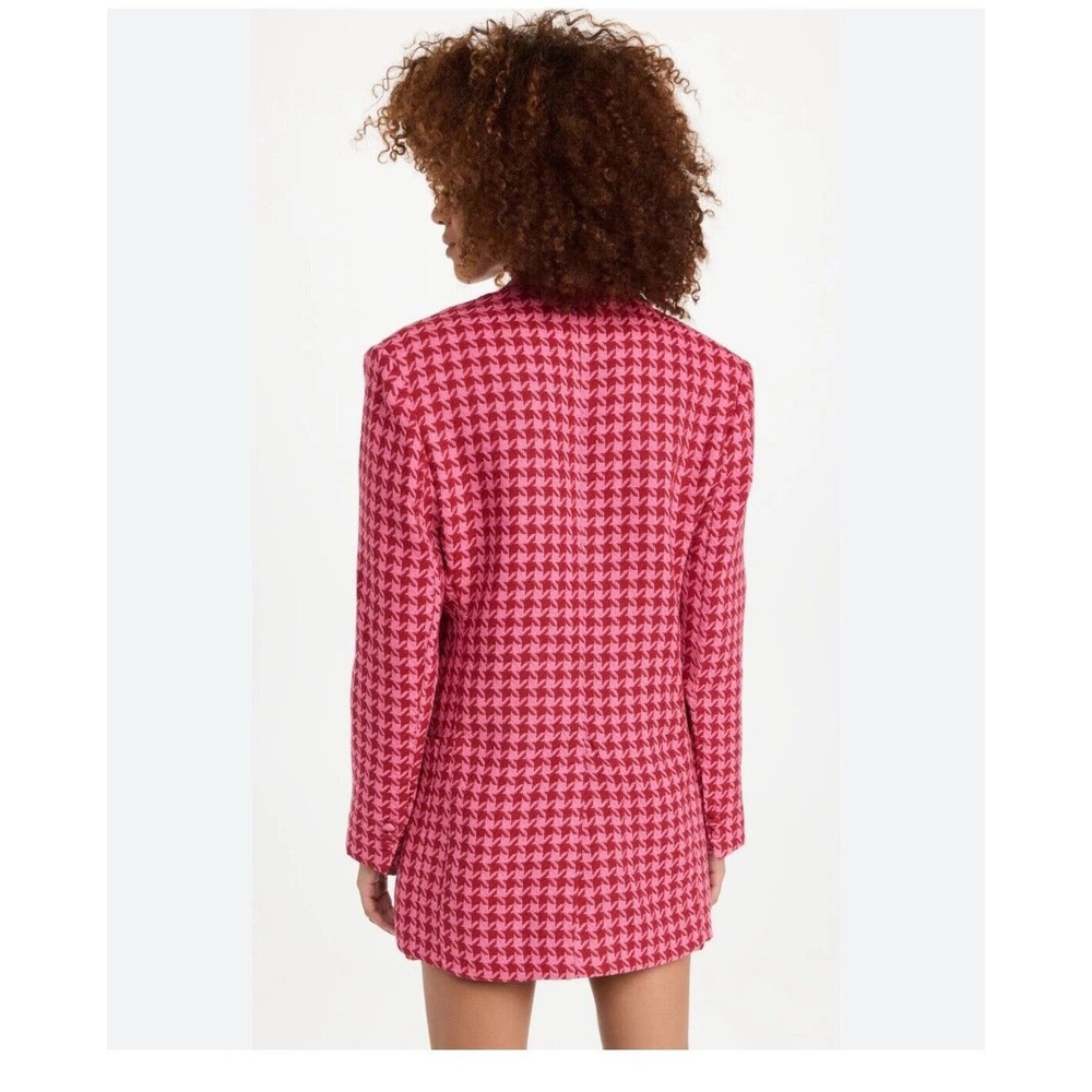 AFRM Sassy XL Pink Red Herringbone Lined Oversized Fit Blazer Barbie core READ - Picture 4 of 16